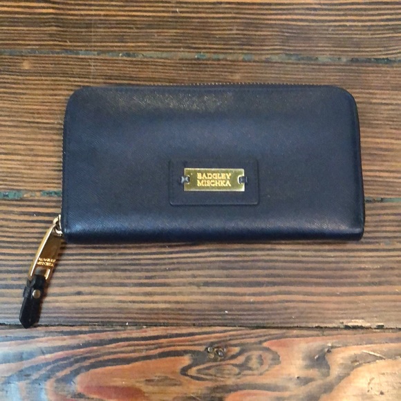 Badgley Mischka Handbags - Badgley Mischka navy vegan leather long wallet
